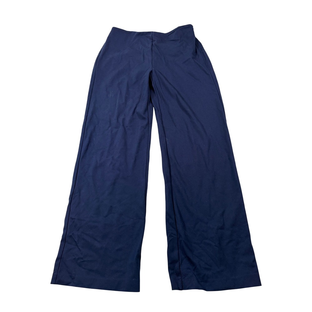 J.McLaughlin Navy Blue‎ Wide Leg Trousers Side Zip Stretch Pants Size 6